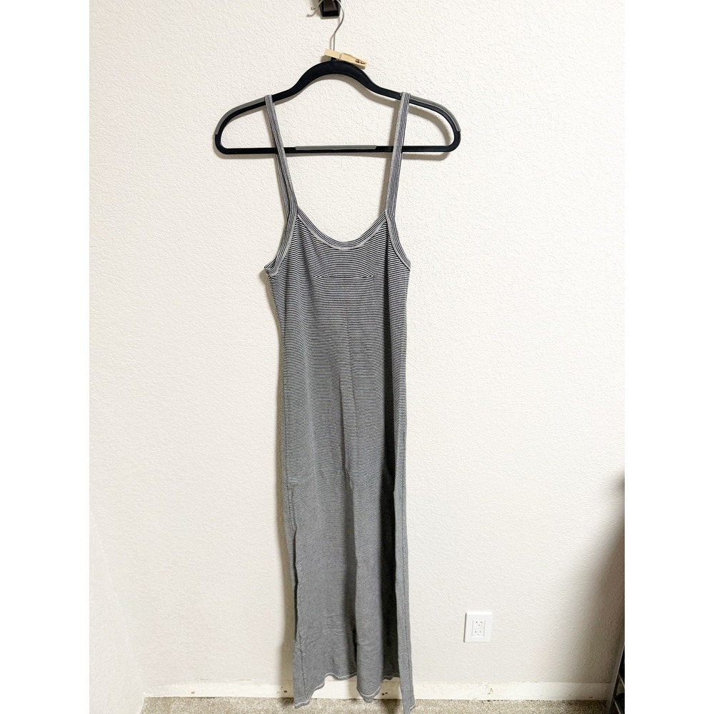 Maison Margiela Striped Maxi Tank Dress Sleeveless Black White Size 42